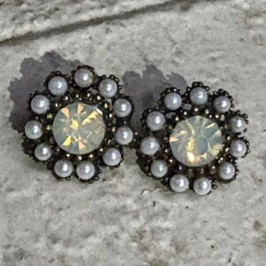 Sorrelli White Opal Crystal & Pearl Studs